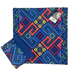 2 pillow covers Surya Designs Global Brights  Cotton Geometric Blue India 18x18